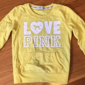 Yellow Victoria’s Secret Pink sweatshirt